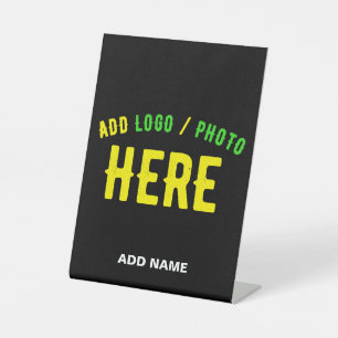 STIJLVOL MODERN  ZWART GEVERIFIEERD BRANDED RECLAMEBORD MET VOETSTUK