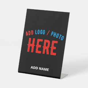 STIJLVOL MODERN ZWART GEVERIFIEERD BRANDED RECLAMEBORD MET VOETSTUK