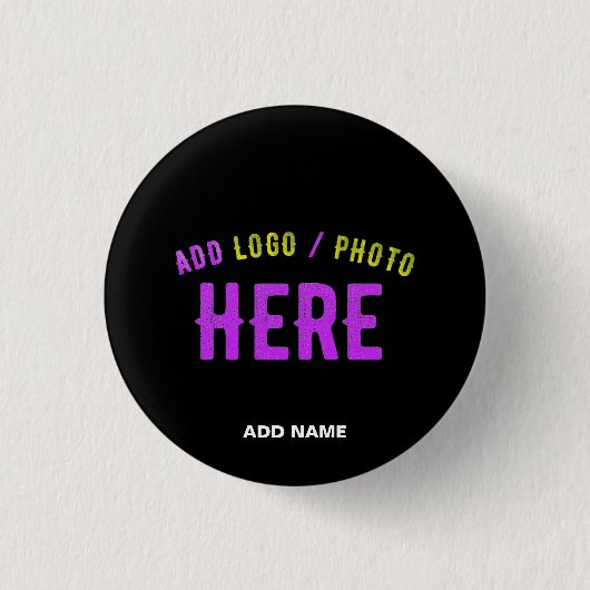 STIJLVOL MODERN  ZWART GEVERIFIEERD BRANDED RONDE BUTTON 3,2 CM (Voorkant)