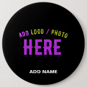 STIJLVOL MODERN  ZWART GEVERIFIEERD BRANDED RONDE BUTTON 6,0 CM (Voorkant)