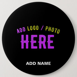 STIJLVOL MODERN  ZWART GEVERIFIEERD BRANDED RONDE BUTTON 6,0 CM