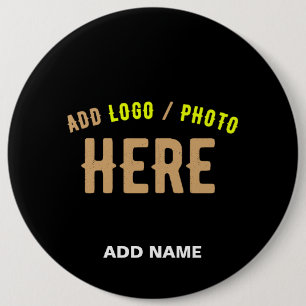 STIJLVOL MODERN ZWART GEVERIFIEERD BRANDED RONDE BUTTON 6,0 CM