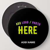 STIJLVOL MODERN  ZWART GEVERIFIEERD BRANDED RONDE BUTTON 6,0 CM (Voorkant /achterkant)