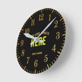 STIJLVOL MODERN  ZWART GEVERIFIEERD BRANDED RONDE KLOK (Hoek)