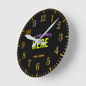 STIJLVOL MODERN  ZWART GEVERIFIEERD BRANDED RONDE KLOK (Hoek)