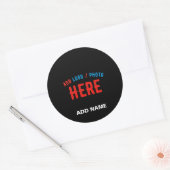 STIJLVOL MODERN ZWART GEVERIFIEERD BRANDED RONDE STICKER (Envelop)