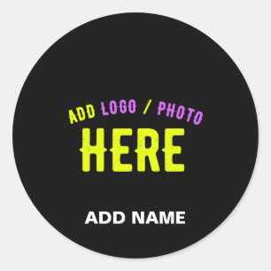 STIJLVOL MODERN ZWART GEVERIFIEERD BRANDED RONDE STICKER