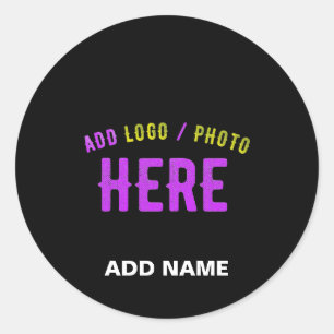 STIJLVOL MODERN ZWART GEVERIFIEERD BRANDED RONDE STICKER