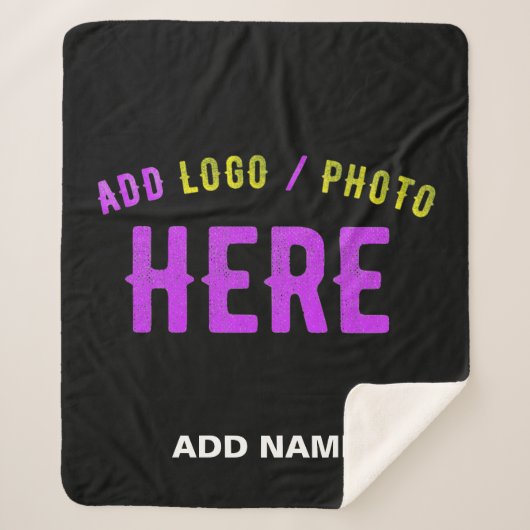 STIJLVOL MODERN  ZWART GEVERIFIEERD BRANDED SHERPA DEKEN (Voorkant)