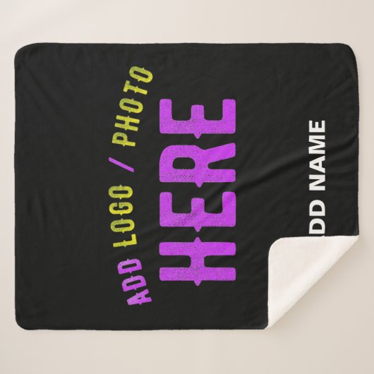 STIJLVOL MODERN  ZWART GEVERIFIEERD BRANDED SHERPA DEKEN (Voorkant (horizontaal))