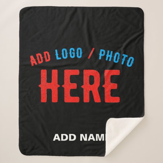 STIJLVOL MODERN  ZWART GEVERIFIEERD BRANDED SHERPA DEKEN (Voorkant)