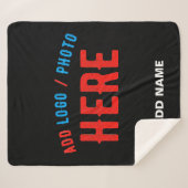 STIJLVOL MODERN  ZWART GEVERIFIEERD BRANDED SHERPA DEKEN (Voorkant (horizontaal))