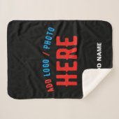 STIJLVOL MODERN  ZWART GEVERIFIEERD BRANDED SHERPA DEKEN (Voorkant (horizontaal))