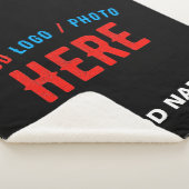 STIJLVOL MODERN  ZWART GEVERIFIEERD BRANDED SHERPA DEKEN (3/4)