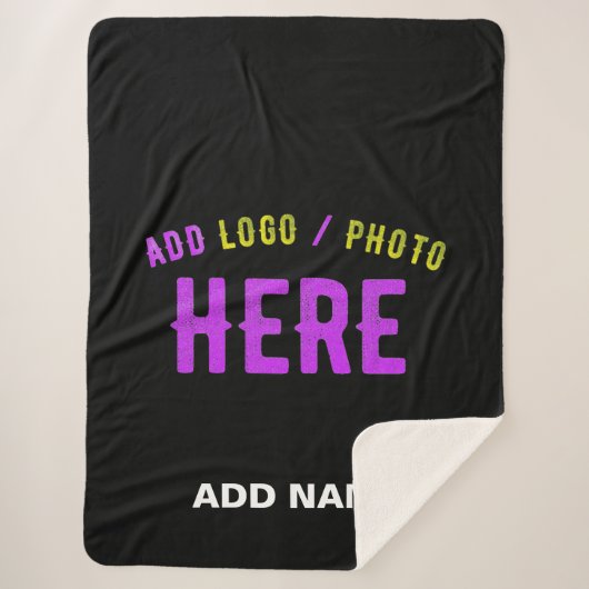 STIJLVOL MODERN  ZWART GEVERIFIEERD BRANDED SHERPA DEKEN (Voorkant)