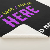 STIJLVOL MODERN  ZWART GEVERIFIEERD BRANDED SHERPA DEKEN (3/4)