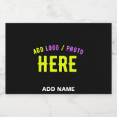 STIJLVOL MODERN  ZWART GEVERIFIEERD BRANDED SPARKLING WIJNETIKET (Enkel label)