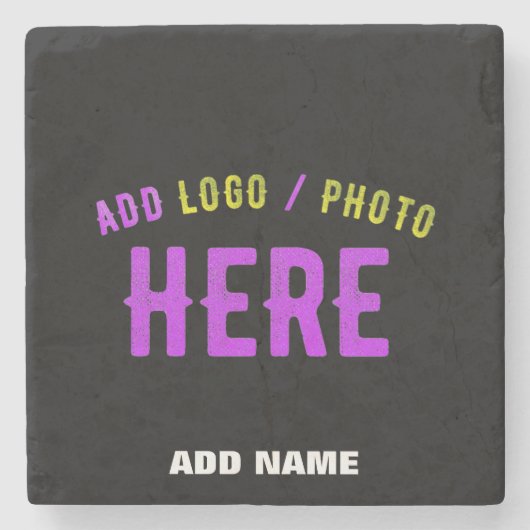 STIJLVOL MODERN  ZWART GEVERIFIEERD BRANDED STENEN ONDERZETTER (Voorkant)