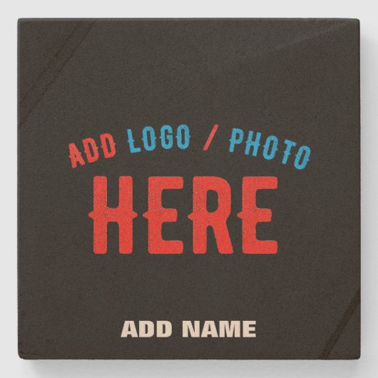 STIJLVOL MODERN  ZWART GEVERIFIEERD BRANDED STENEN ONDERZETTER (Voorkant)