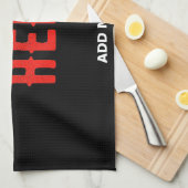 STIJLVOL MODERN  ZWART GEVERIFIEERD BRANDED THEEDOEK (Quarter Fold)