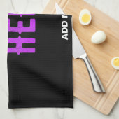 STIJLVOL MODERN  ZWART GEVERIFIEERD BRANDED THEEDOEK (Quarter Fold)