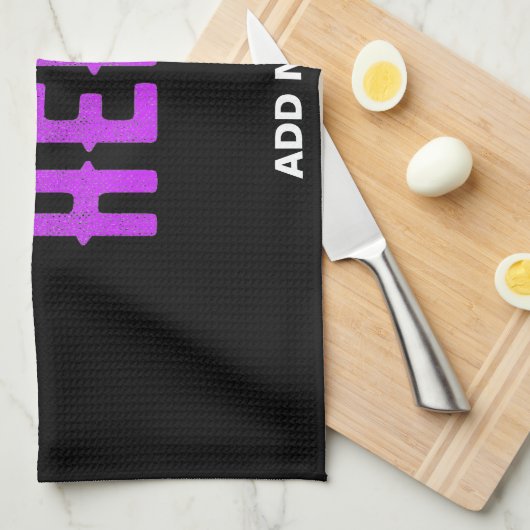 STIJLVOL MODERN  ZWART GEVERIFIEERD BRANDED THEEDOEK (Quarter Fold)