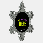 STIJLVOL MODERN  ZWART GEVERIFIEERD BRANDED TIN SNEEUWVLOK ORNAMENT (Links)