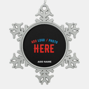 STIJLVOL MODERN ZWART GEVERIFIEERD BRANDED TIN SNEEUWVLOK ORNAMENT