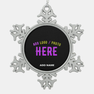 STIJLVOL MODERN  ZWART GEVERIFIEERD BRANDED TIN SNEEUWVLOK ORNAMENT