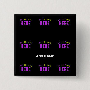 STIJLVOL MODERN  ZWART GEVERIFIEERD BRANDED VIERKANTE BUTTON 5,1 CM