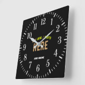 STIJLVOL MODERN  ZWART GEVERIFIEERD BRANDED VIERKANTE KLOK (Hoek)