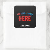 STIJLVOL MODERN ZWART GEVERIFIEERD BRANDED VIERKANTE STICKER (Tas)