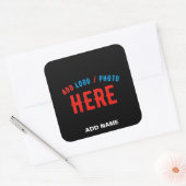 STIJLVOL MODERN ZWART GEVERIFIEERD BRANDED VIERKANTE STICKER (Envelop)