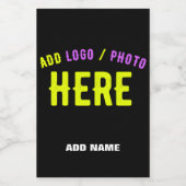 STIJLVOL MODERN  ZWART GEVERIFIEERD BRANDED VOEDSELCONTAINER ETIKET (Enkel label)