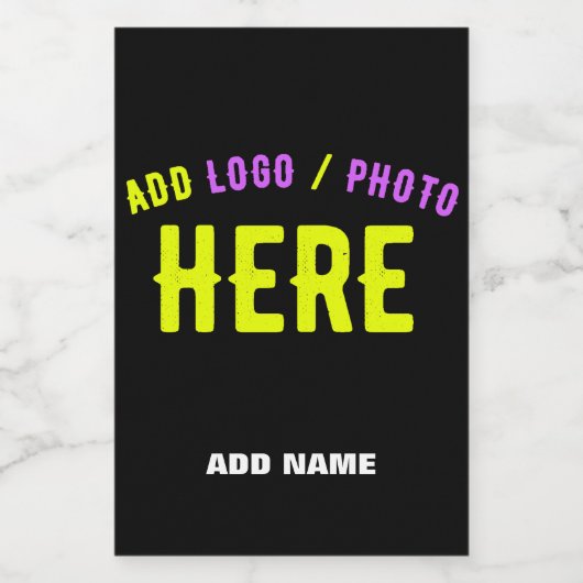 STIJLVOL MODERN  ZWART GEVERIFIEERD BRANDED VOEDSELCONTAINER ETIKET (Enkel label)