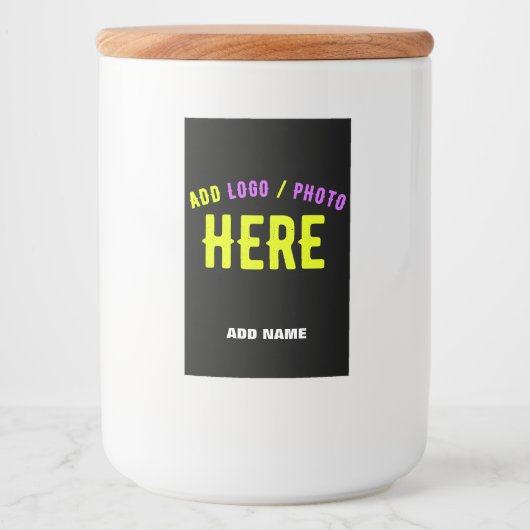 STIJLVOL MODERN  ZWART GEVERIFIEERD BRANDED VOEDSELCONTAINER ETIKET (Voorkant)