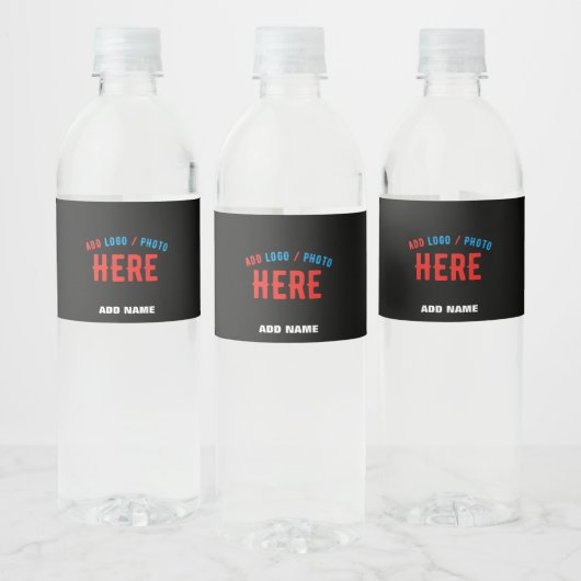 STIJLVOL MODERN ZWART GEVERIFIEERD BRANDED WATERFLES ETIKET (Flessen)