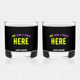 STIJLVOL MODERN  ZWART GEVERIFIEERD BRANDED WHISKY GLAS
