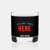 STIJLVOL MODERN  ZWART GEVERIFIEERD BRANDED WHISKY GLAS (Voorkant)