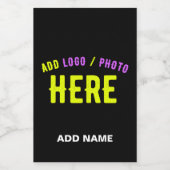 STIJLVOL MODERN  ZWART GEVERIFIEERD BRANDED WIJN ETIKET (Enkel label)