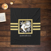 Stijlvol modern zwart goud schaatsen fleece deken