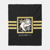 Stijlvol modern zwart goud schaatsen fleece deken (Voorkant)