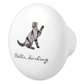 Stijlvol modern zwart, grafisch station en script keramische knop (Rechts)