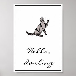 Stijlvol modern zwart, grafisch station en script poster