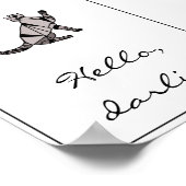 Stijlvol modern zwart, grafisch station en script poster (Hoek)