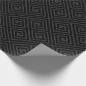 Stijlvol modern zwart grijs Grieks sleutelhuwelijk Cadeaupapier (Hoek)