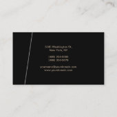 Stijlvol, modern, zwart, professioneel design visitekaartje (Achterkant)