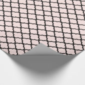 Stijlvol modern zwart Quatrefoil Pattern Weddensch Cadeaupapier (Hoek)