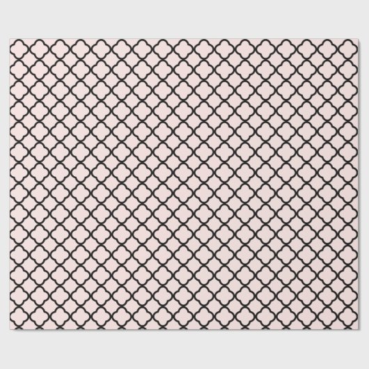 Stijlvol modern zwart Quatrefoil Pattern Weddensch Cadeaupapier (Vlak)