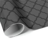 Stijlvol modern zwart Quatrefoil Pattern Weddensch Cadeaupapier (Rol Hoek)